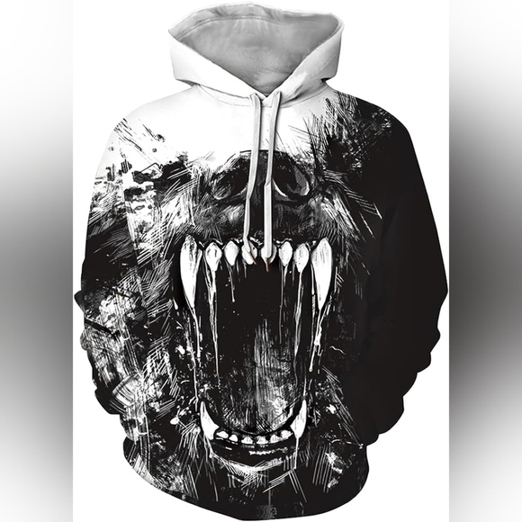 New Men's Graphic Drawstring Hoodie Sweater Multiple Sizes - Picture 1 of 5